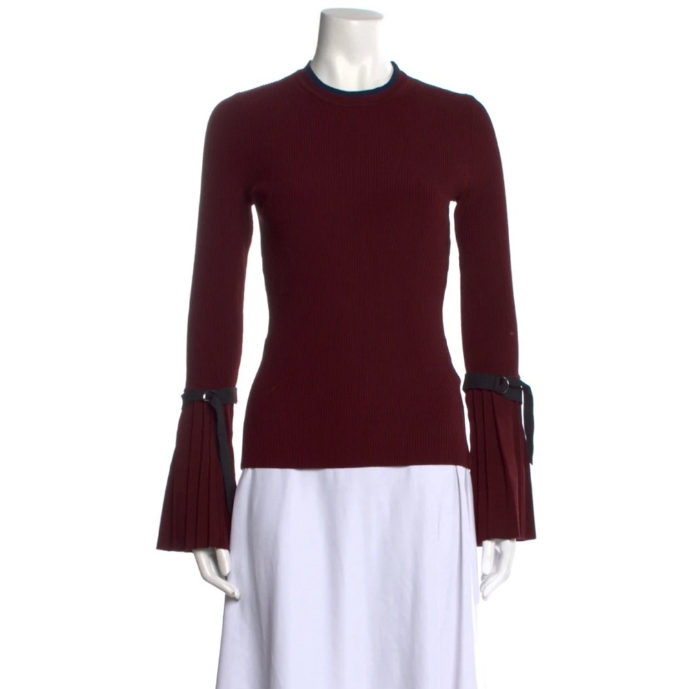 3.1 Phillip Lim Bordeaux Ribbed Flare Sleeve Blouse Womens Size S